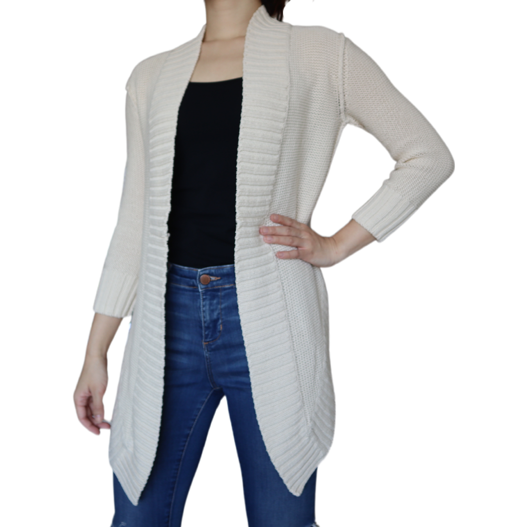 Beige Drape Cardigan