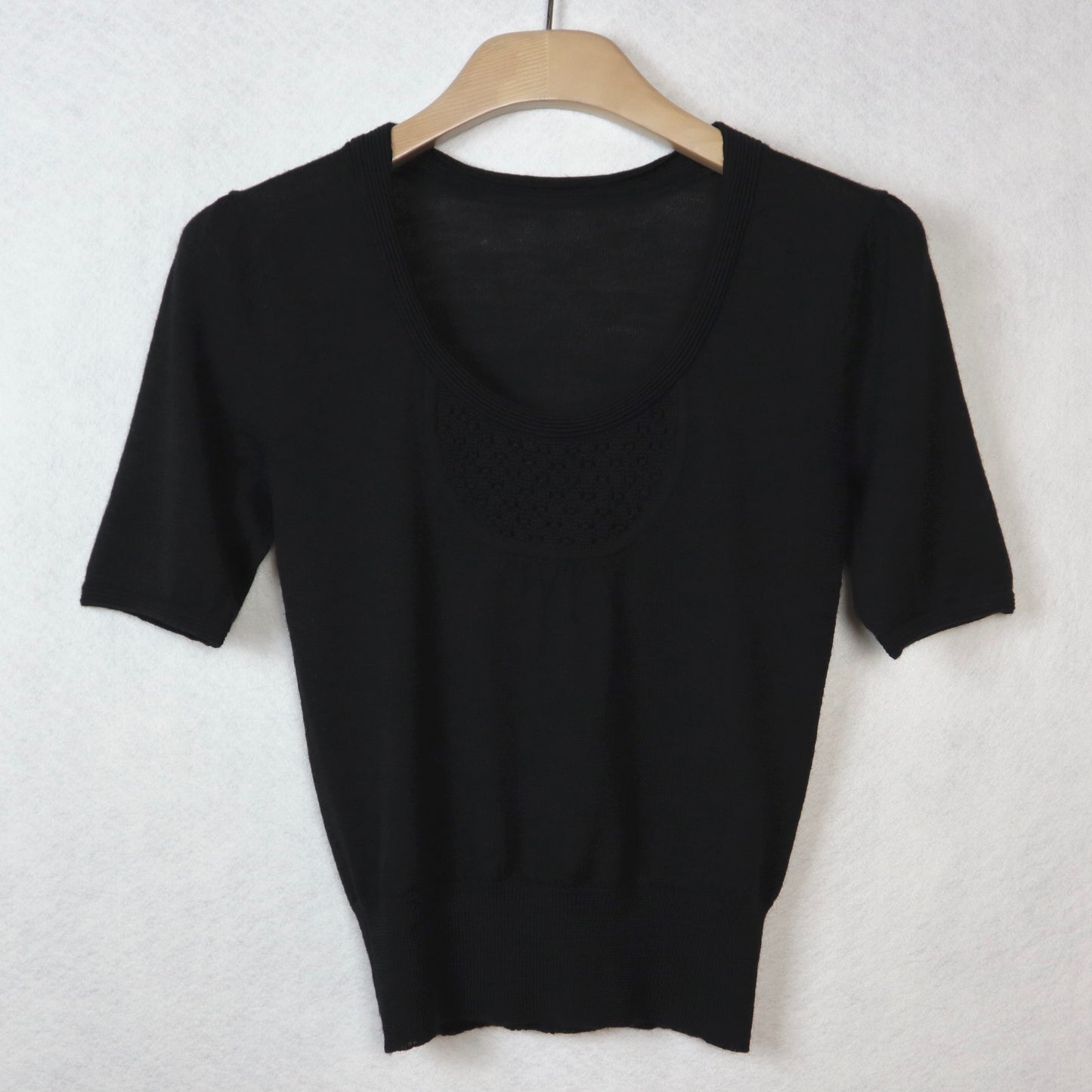 Round-Neck Popcorn-Stitched Top