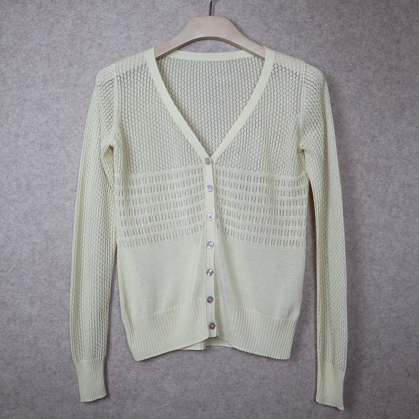 Light Beige High Twist Cotton Cardigan