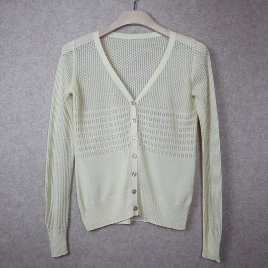 Light Beige High Twist Cotton Cardigan