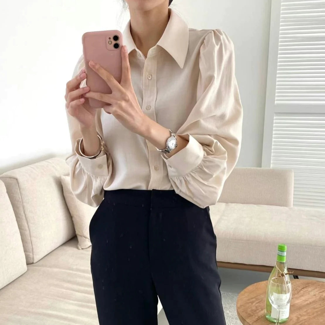 Puff-sleeve Blouse