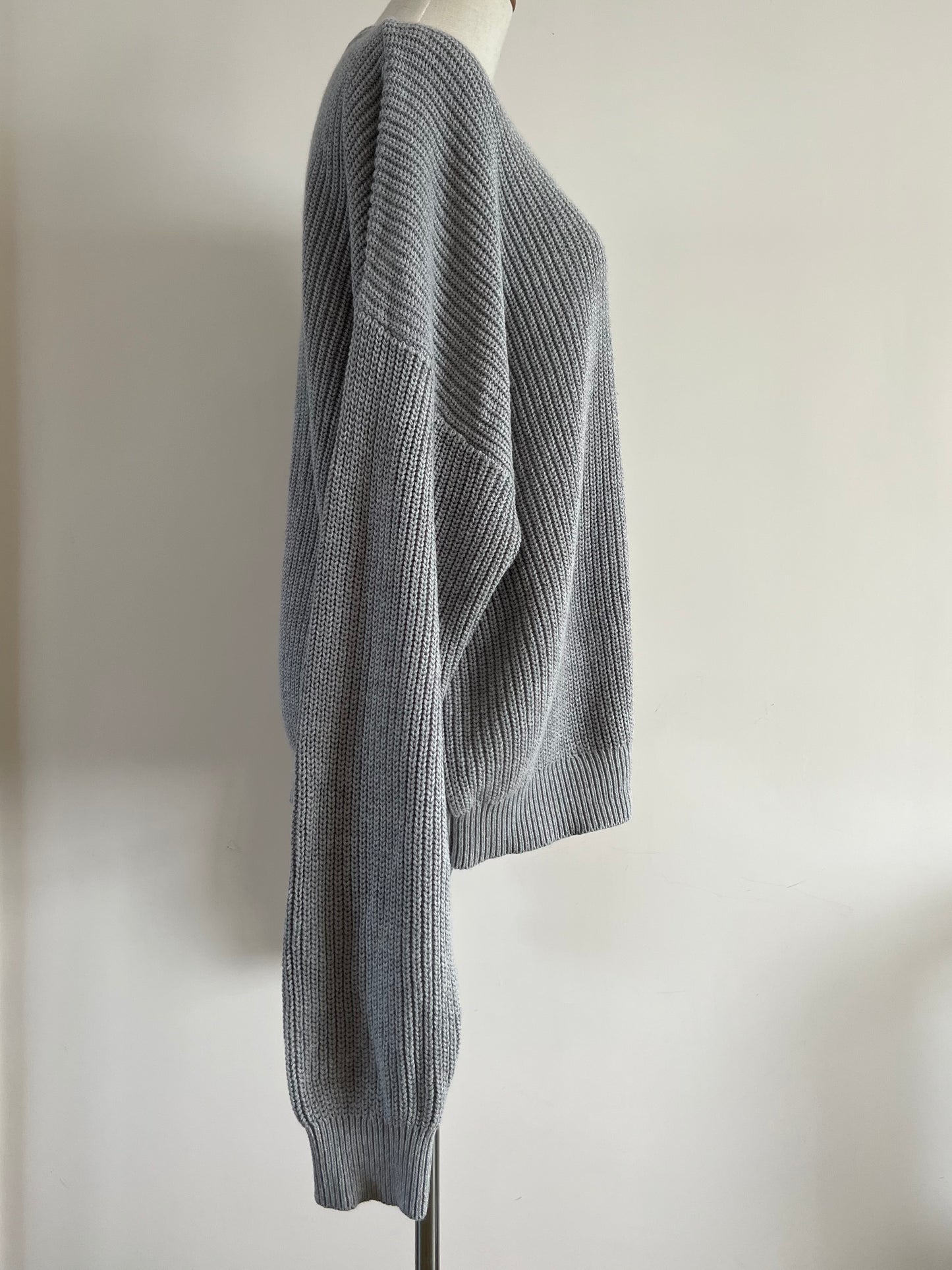 V-Neck Cotton Sweater (Oversized)