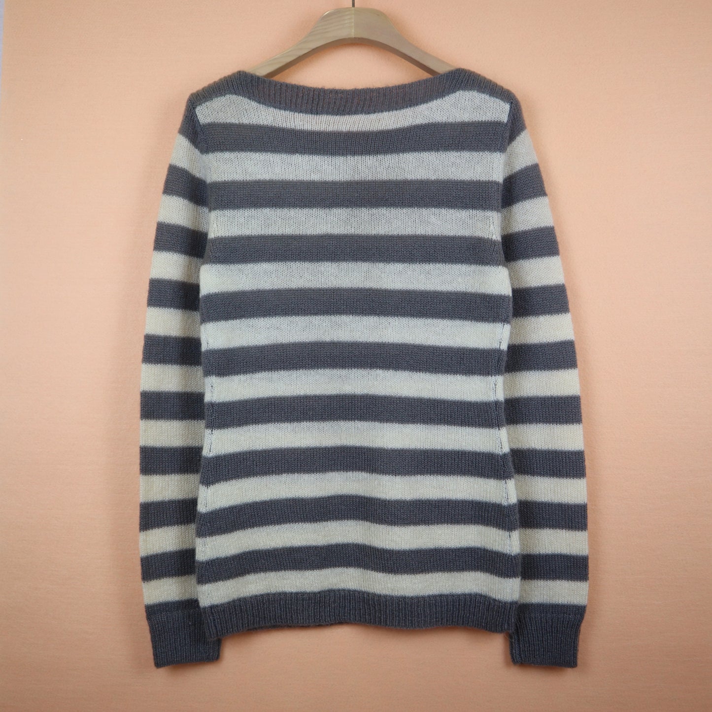 Mohair Grey and White Striped Sweater