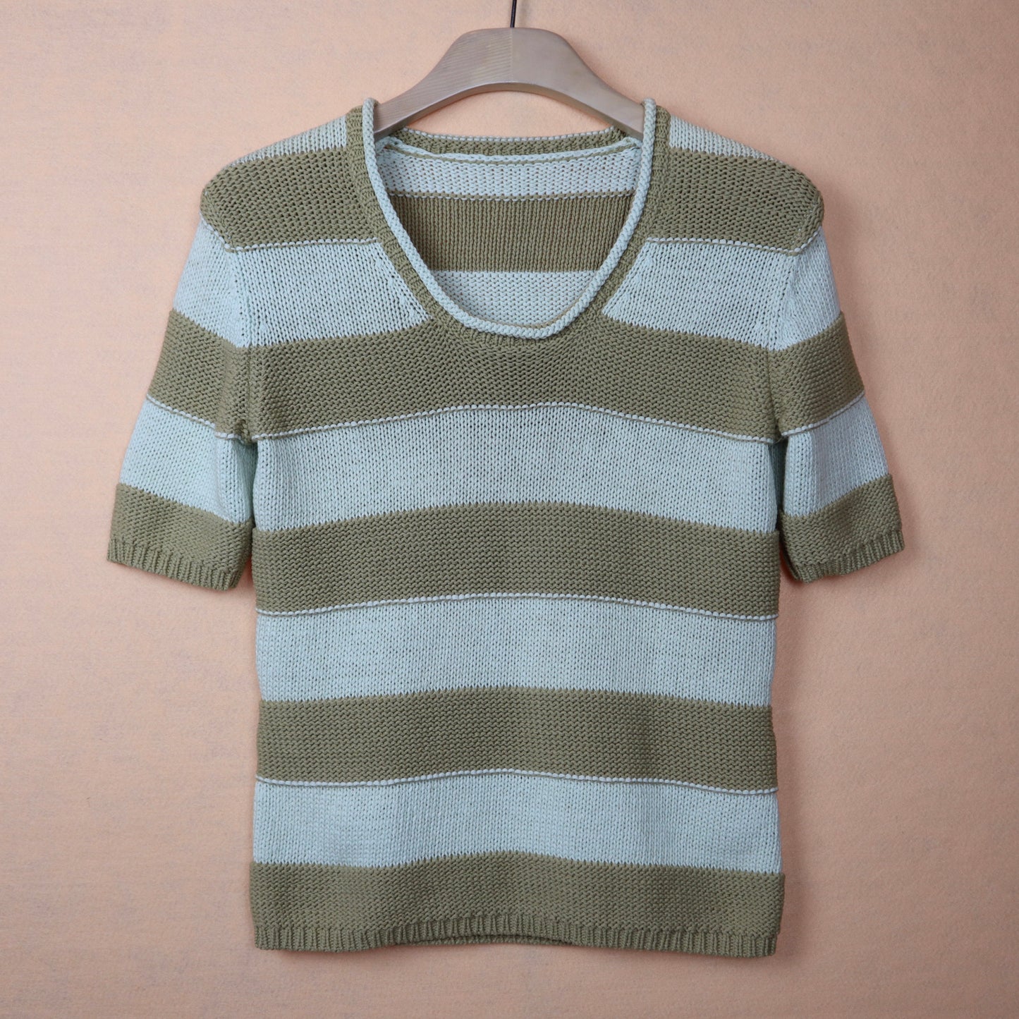 Mint and Beige Stripes Top