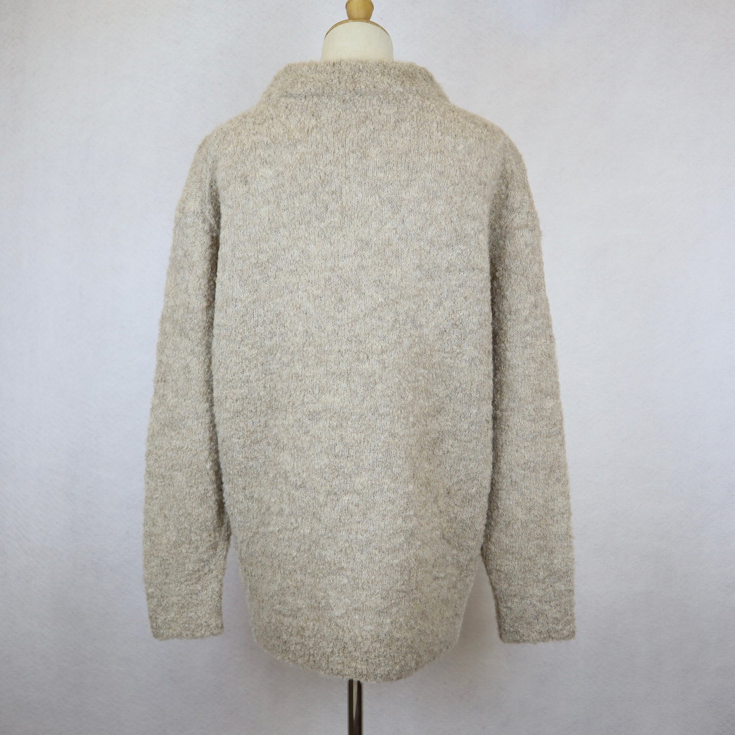 Beige Turtle-neck Alpaca Wool Sweater